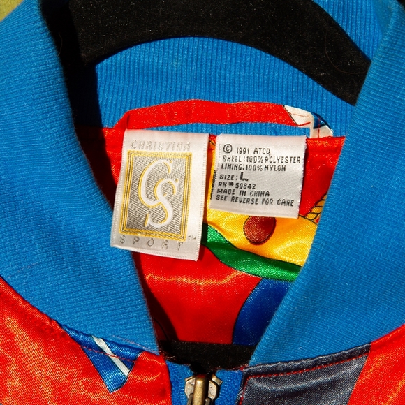 Vintage 90's Christina Sport Long Sleeve Zip Up. Nautical Jacket, Unisex, Red - Picture 2 of 8